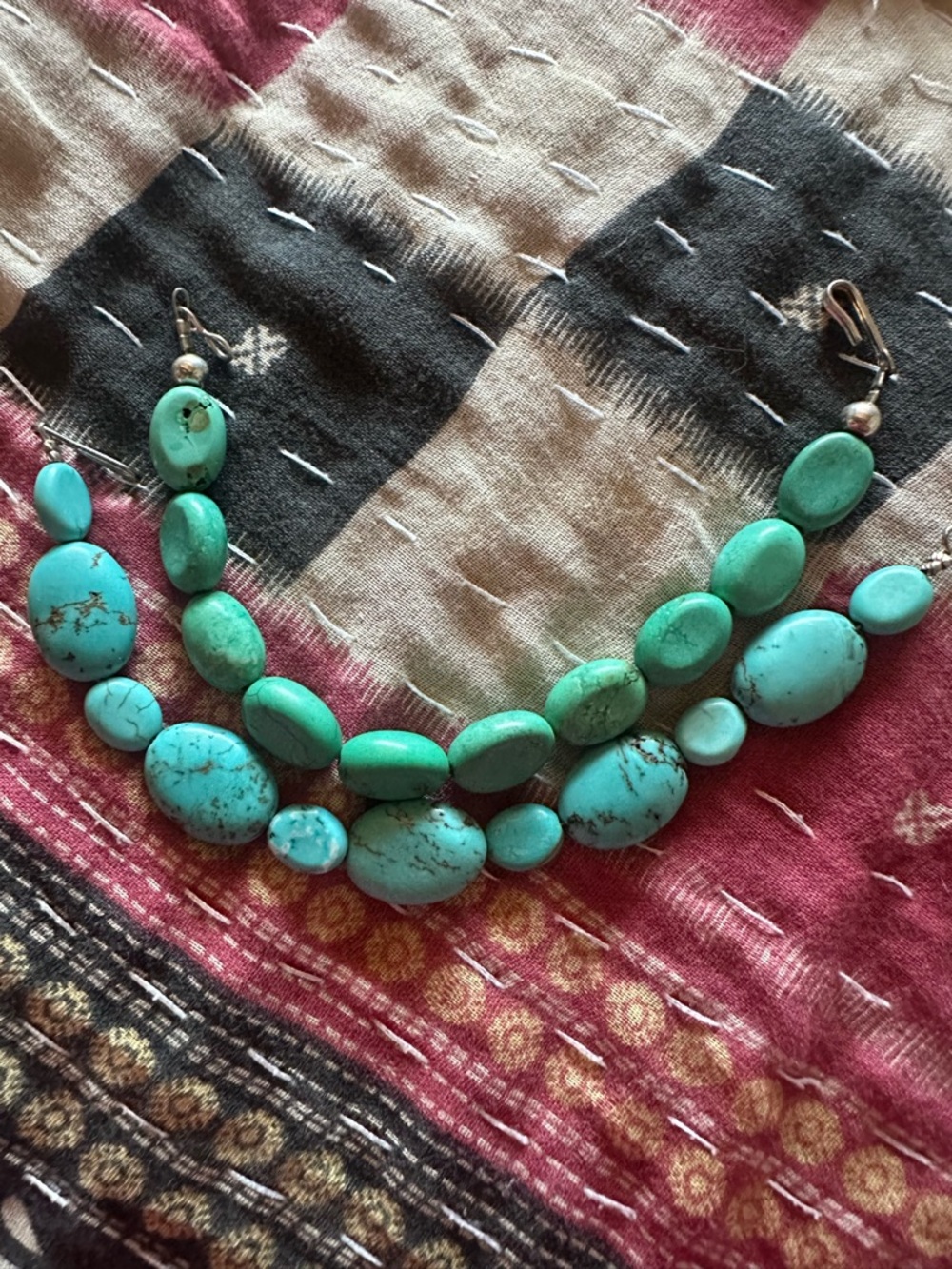 2 Turquoise Beaded Bracelets - Women Jewelry